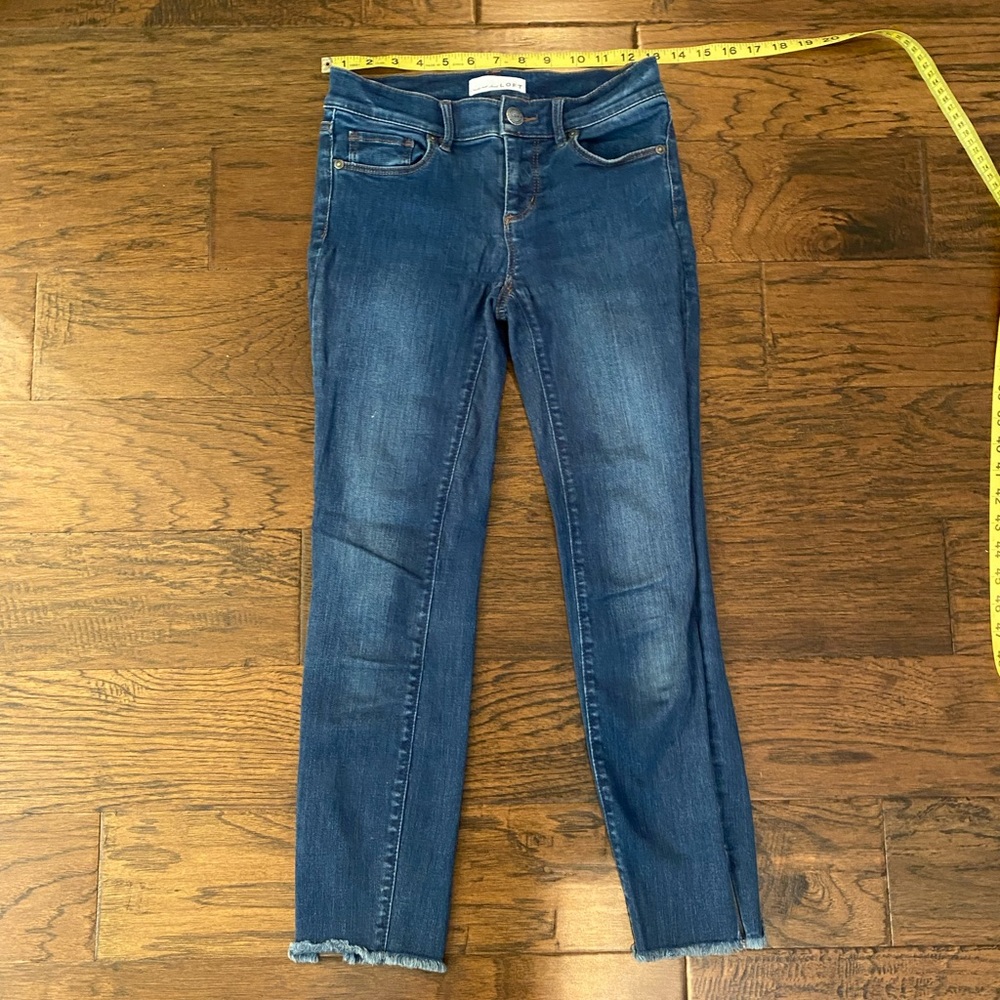 Loft Raw Hem Skinny Ankle Jeans